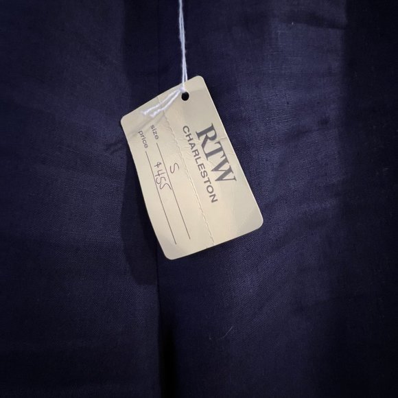 RTW Charleston Linen Navy Pants Size S - Picture 3 of 3